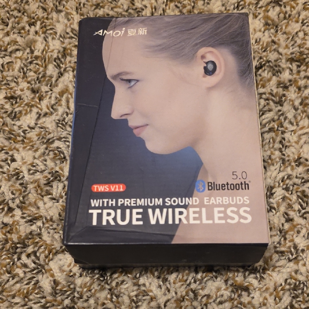 AMOi Black Bluetooth 5.0 True Wireless Earbuds